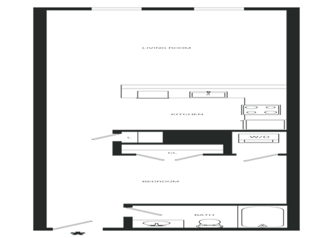 Grandeur Floor Plan | 667 Sq. Ft. at Mayton Transfer Lofts, Virginia, 23803